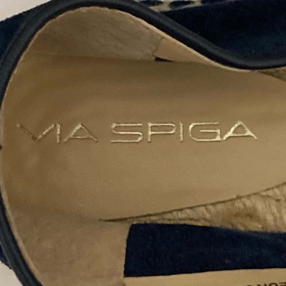 Gorgeous Via Spiga, Blue Suede Espadrilles, Boho, Slip-on - Picture 4 of 4